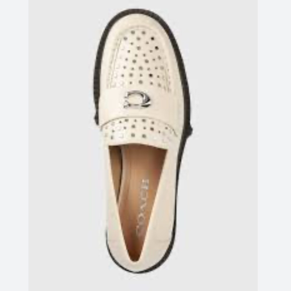 Coach Leela Chalk Studded Loafers - Sz. 10 - New in Box - Picture 7 of 8